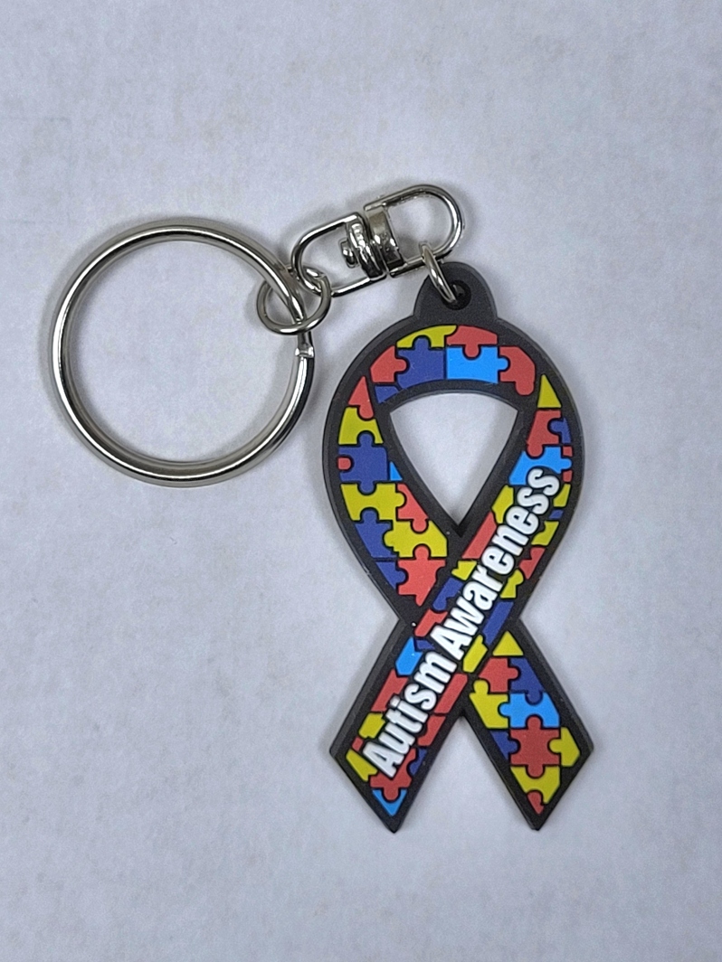Keychain - Autism Awareness Ribbon (rubber)