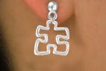 Earrings - Puzzle Piece Silver-tone (post)